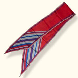 Vintage Long Rectangular Striped Scarf